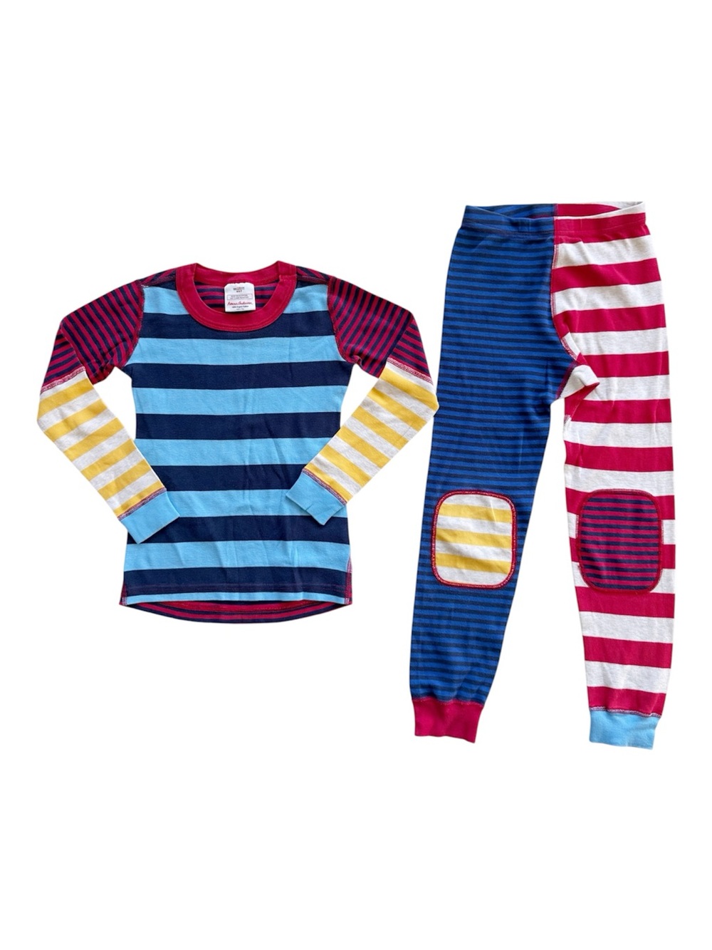 Hanna Andersson Mixed Stripe Long John Pajamas size 6/7